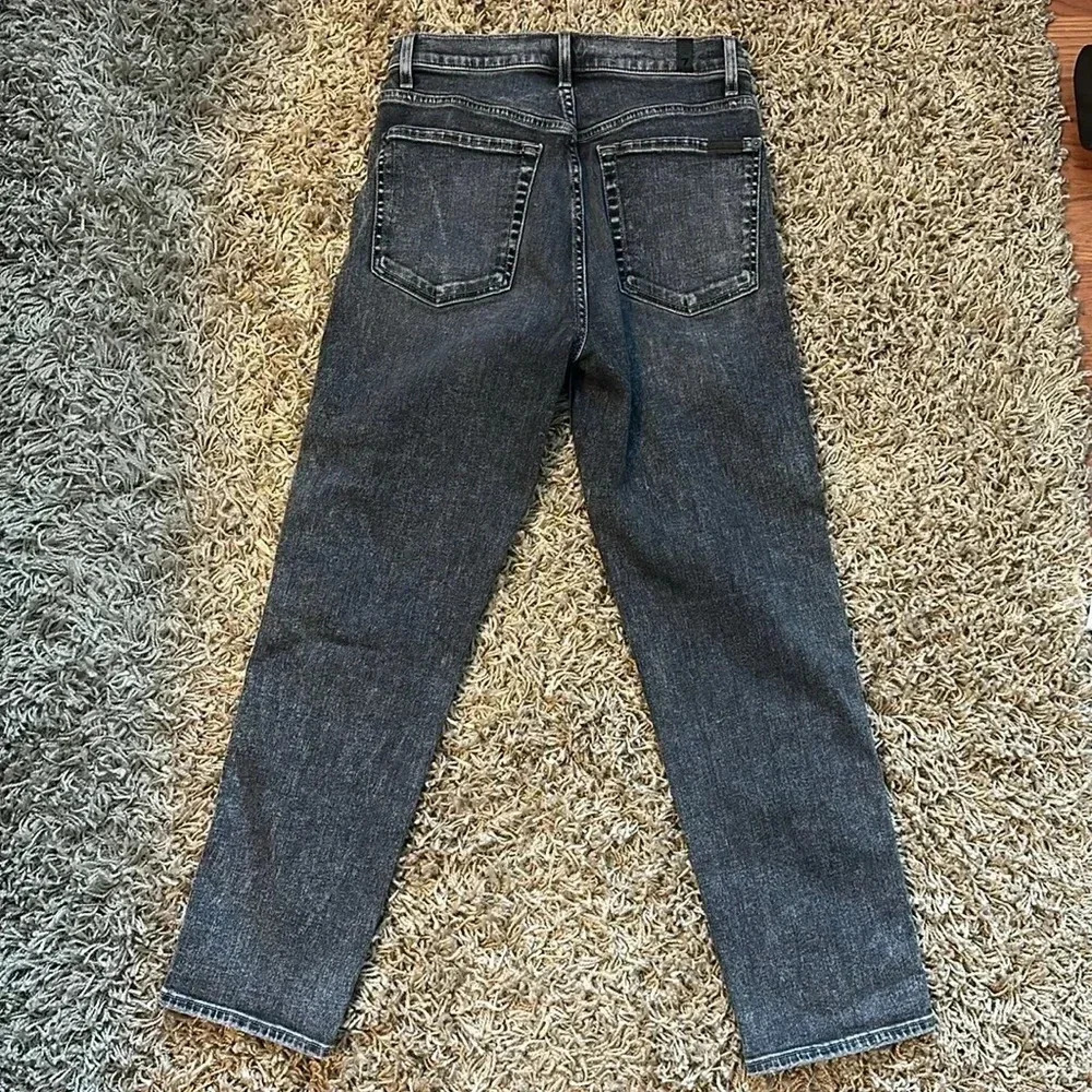 90s Grunge Rocker Feminine Boho 7 For All Mankind Gray Distressed Jean-Sz27 - Picture 6 of 8